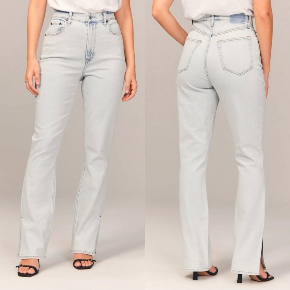 Abercrombie women’s curve love ultra high rise 90s slim straight jeans